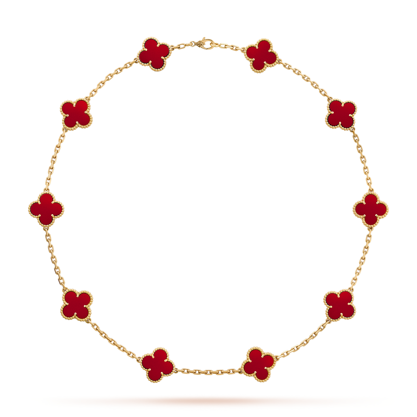[Elite]CLOVER 10 MOTIFS CARNELIAN NECKLACE