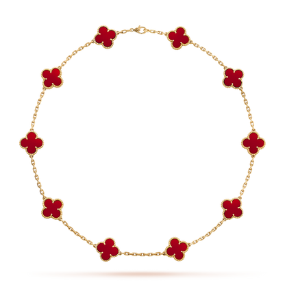 [Elite]CLOVER 10 MOTIFS CARNELIAN NECKLACE