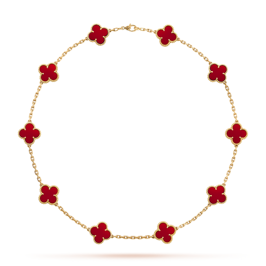 [Elite]CLOVER 10 MOTIFS CARNELIAN NECKLACE
