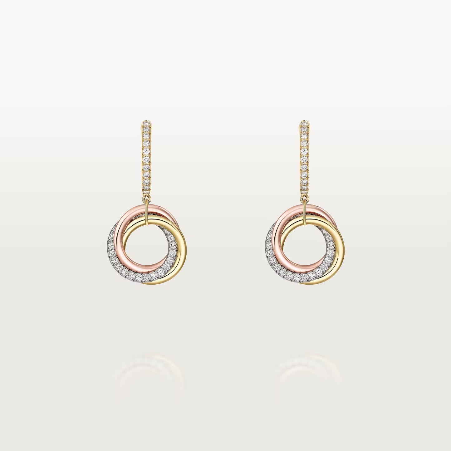 [Elite]TRINITY HALF DIAMOND  EARRINGS