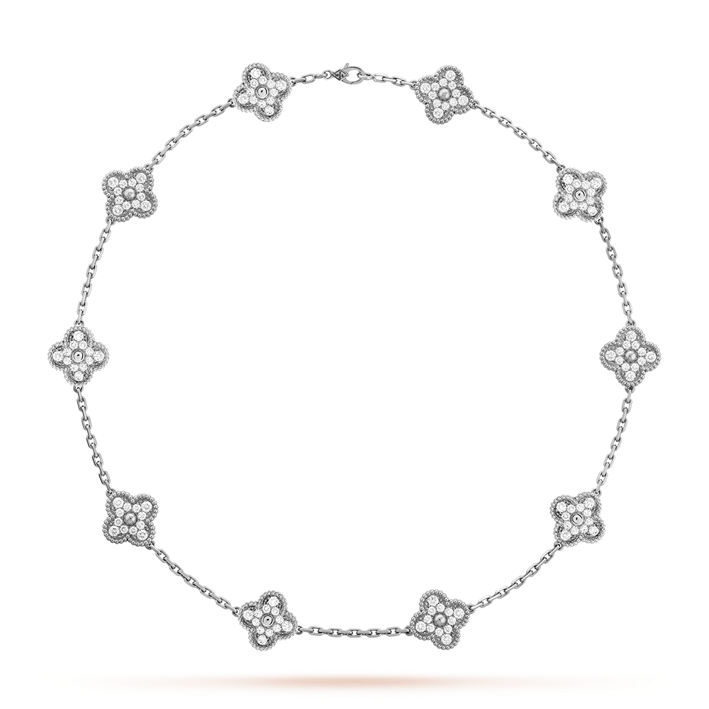 [Elite]CLOVER 10 MOTIFS DIAMOND NECKLACE