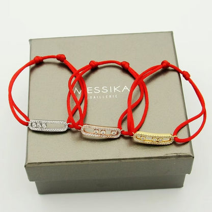 [Elite]Messika Care(s) pink cord pavé bracelet