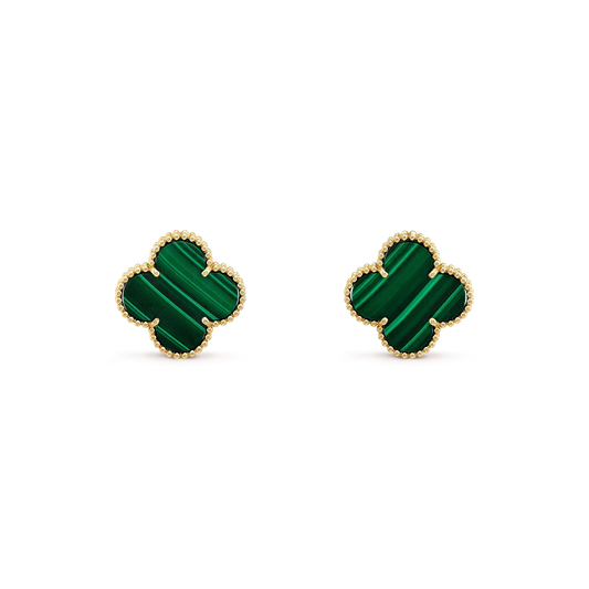 [Elite]CLOVER MINI 9.5MM MALACHITE  EARRINGS