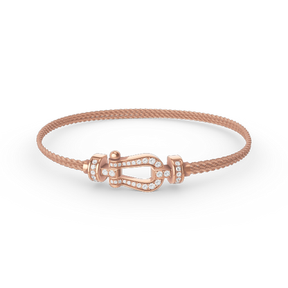 [Elite]FORCE SMALL HORSESHOE  DIAMOND CHAIN ROPE BRACELET