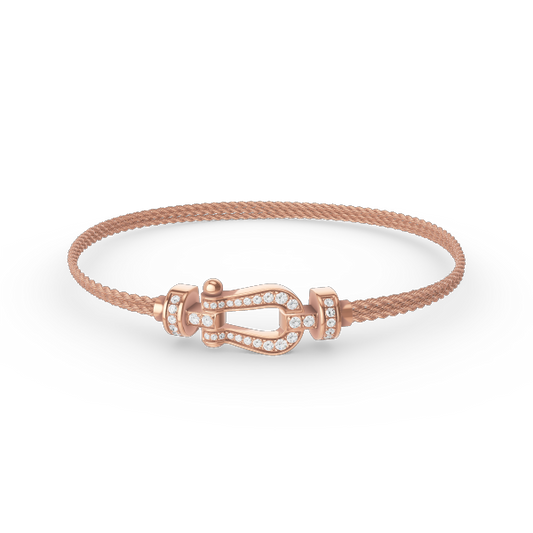 [Elite]FORCE SMALL HORSESHOE  DIAMOND CHAIN ROPE BRACELET