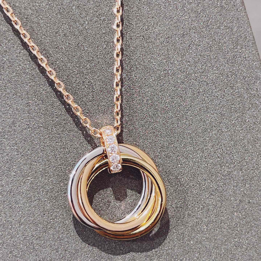 [Elite]TRINITY NECKLACE GOLD  DIAMONDS