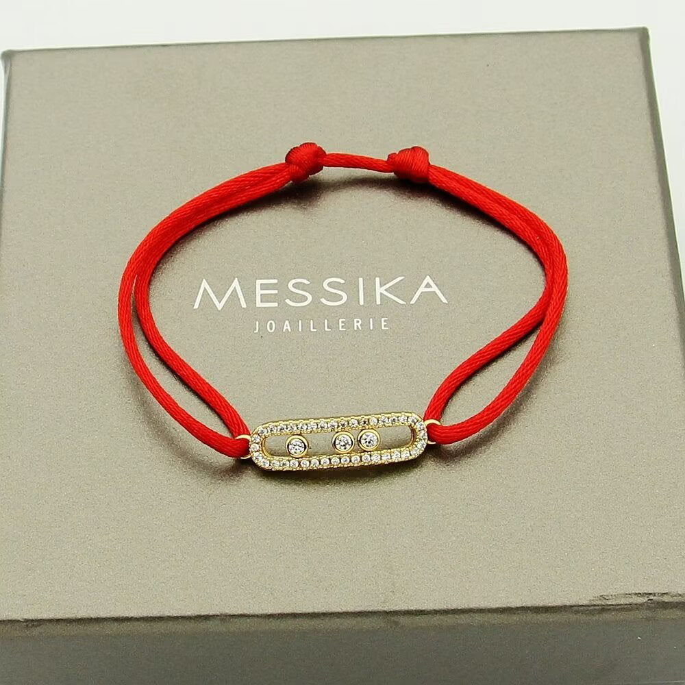 [Elite]Messika Care(s) pink cord pavé bracelet