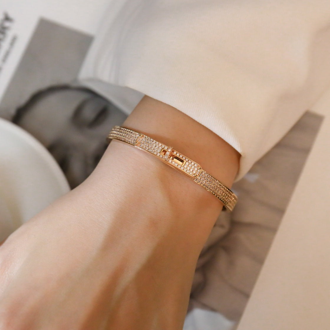 [Elite]KELLY BRACELET DIAMOND PAVED