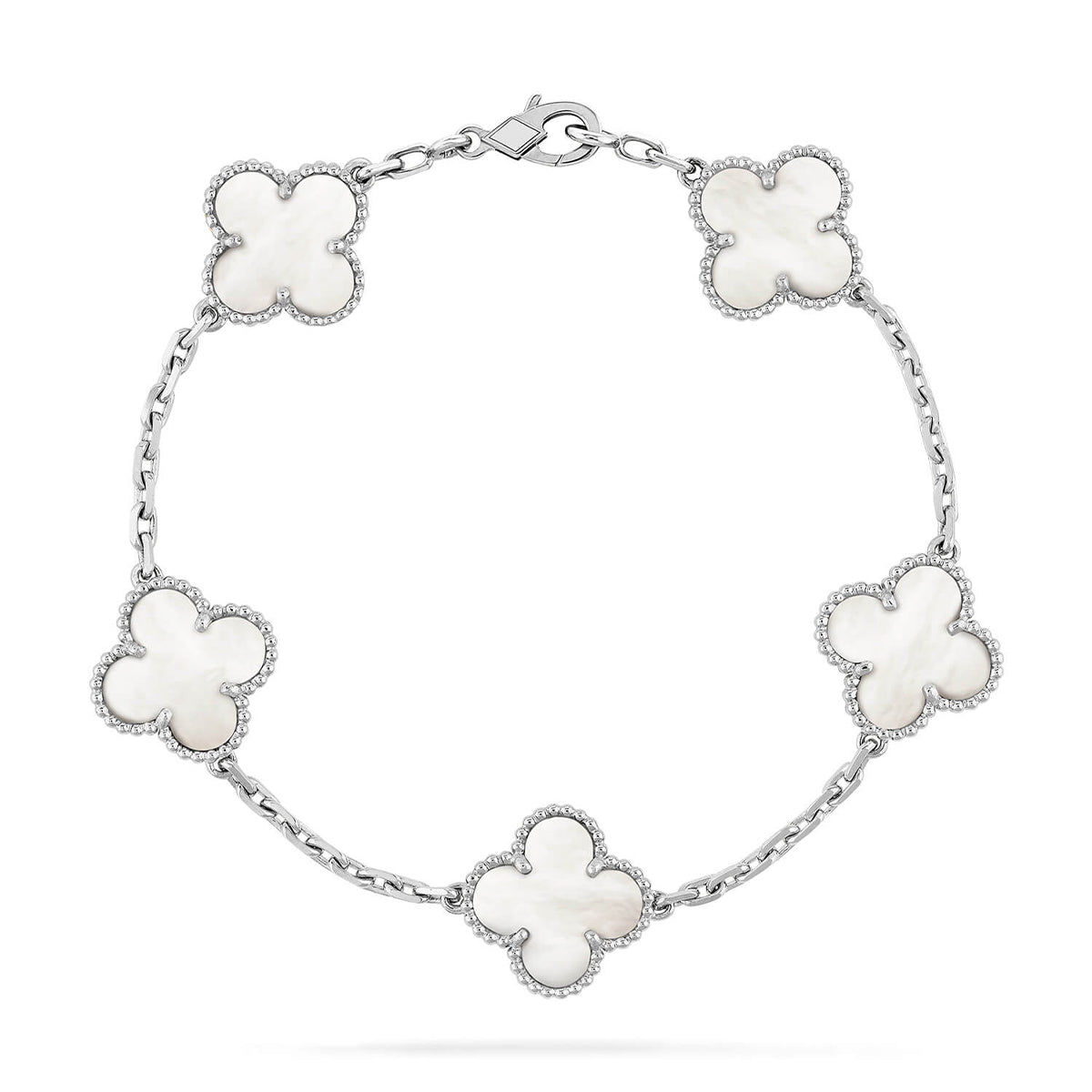 [Elite]CLOVER WHITE PEARL MOP 5 MOTIF BRACELET COLLECTION