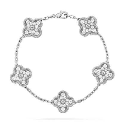 [Elite] CLOVER 5 MOTIF FULL DIAMOND BRACELET COLLECTION