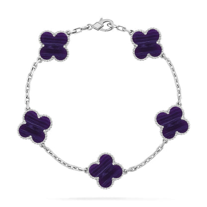 [Elite]CLOVER 5 MOTIF PURPLE STRIPES BRACELET COLLECTION