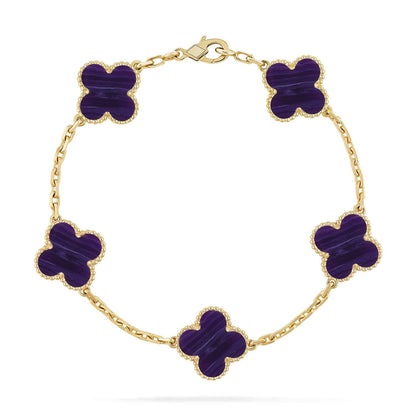 [Elite]CLOVER 5 MOTIF PURPLE STRIPES BRACELET COLLECTION