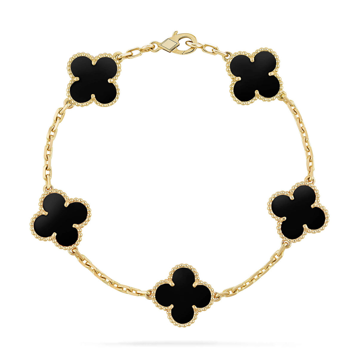 [Elite] CLOVER 5 MOTIF ONYXS BRACELET COLLECTION