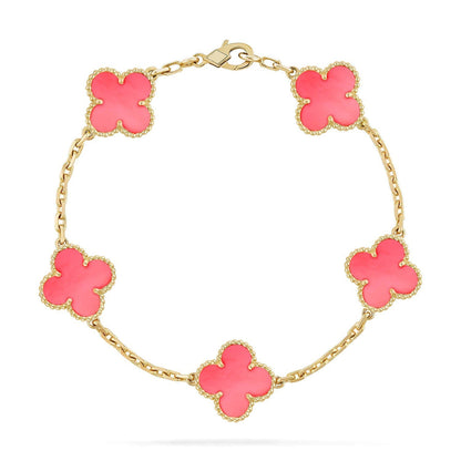 [Elite] CLOVER 5 MOTIFS  PINK MOP BRACELET COLLECTION