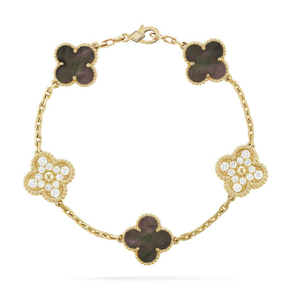 [Elite] CLOVER 5 MOTIF GRAY MOP BRACELET COLLECTION