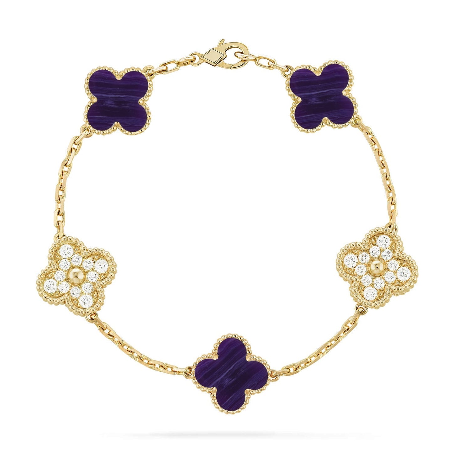 [Elite]CLOVER 5 MOTIF PURPLE STRIPES BRACELET COLLECTION