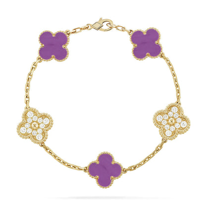[Elite] CLOVER 5 MOTIF VIOLET BRACELET COLLECTION