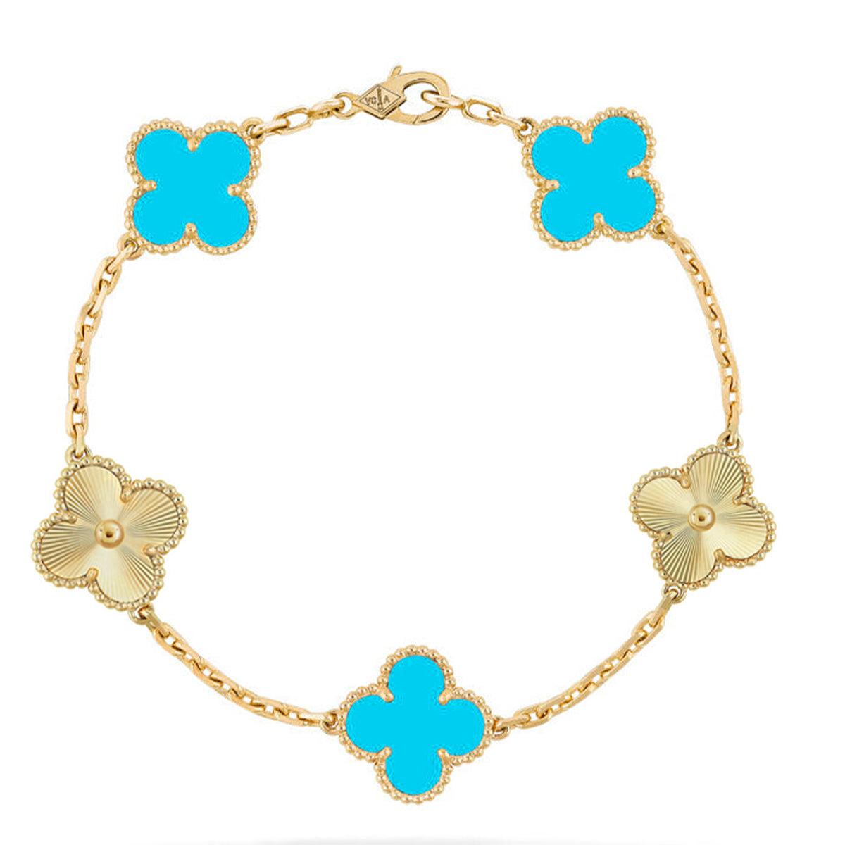 [Elite] CLOVER 5 MOTIF TURQUOISE BRACELET COLLECTION