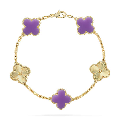 [Elite]CLOVER 5 MOTIF LIGHT PURPLE BRACELET COLLECTION