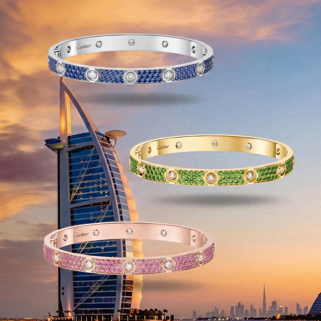 [Elite]2026 PAVE GEMSTONE LOVE BRACELET 6.1MM 10 DIAMONDS