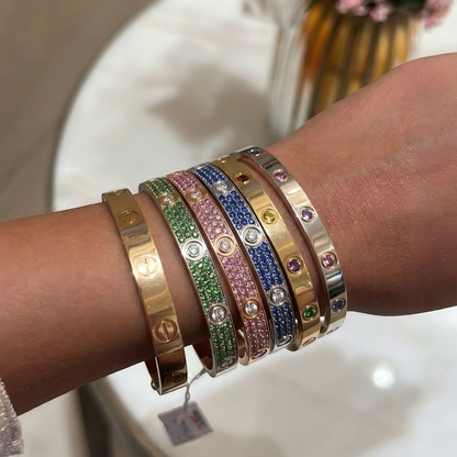 [Elite]2026 PAVE GEMSTONE LOVE BRACELET 6.1MM 10 DIAMONDS