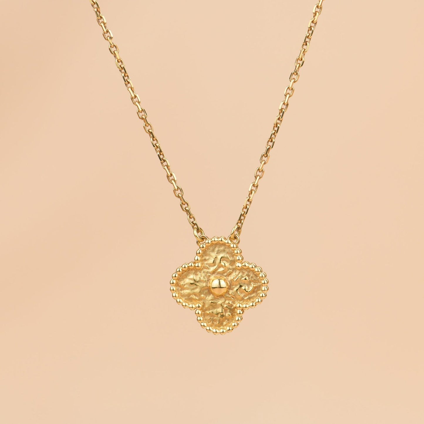 [Elite]CLOVER 15MM  BRONZING NECKLACE