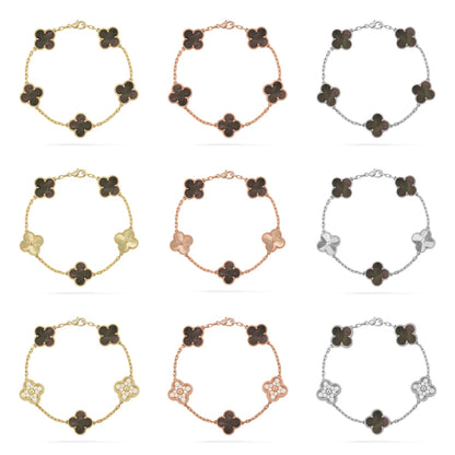 [Elite] CLOVER 5 MOTIF GRAY MOP BRACELET COLLECTION