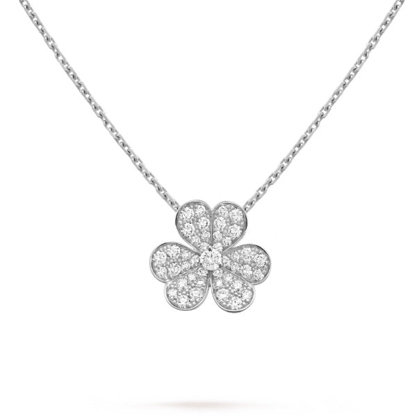 [Elite]CLOVER DIAMOND NECKLACE SILVER