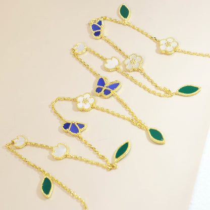 [Elite]LUCKY SPRING BUTTERFLY 15 FLOWER NECKLACE