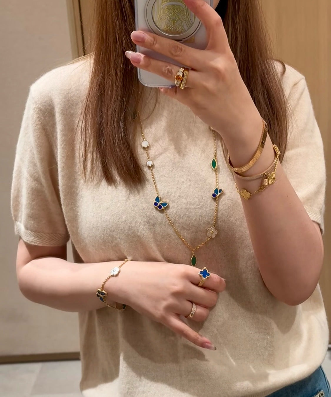 [Elite]LUCKY SPRING BUTTERFLY 15 FLOWER NECKLACE