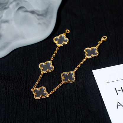 [Elite]CLOVER 5 MOTIF ROCK CRYSTAL BRACELET