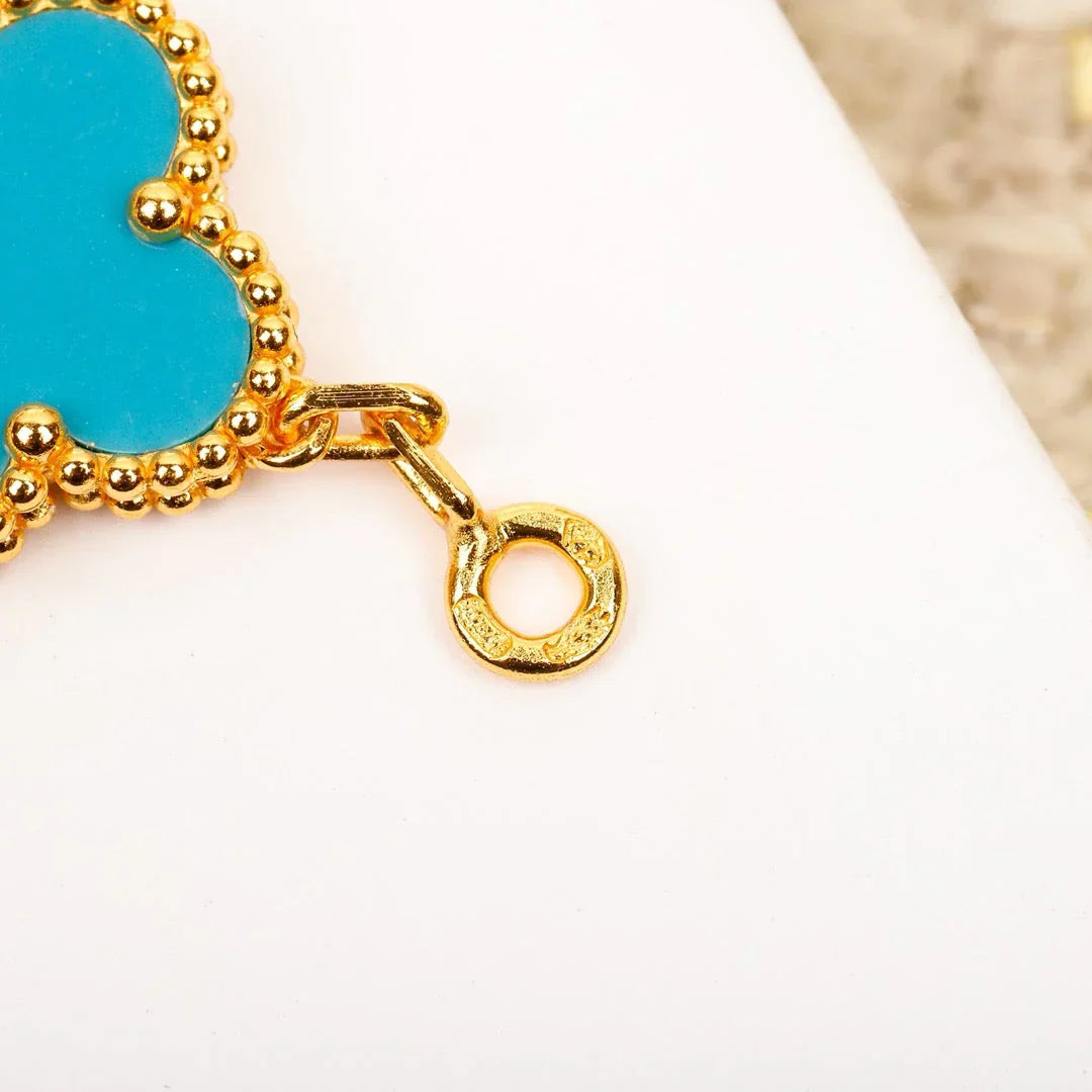 [Elite] CLOVER 5 MOTIF TURQUOISE BRACELET COLLECTION