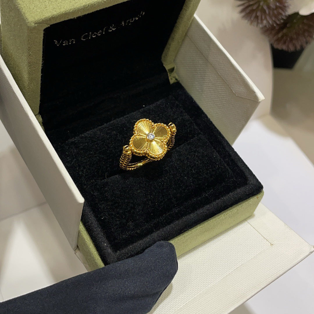 [Elite]CLOVER RIVERSIBLE BLUE AGATE RING