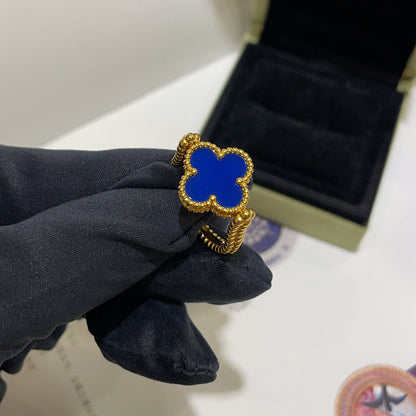 [Elite]CLOVER RIVERSIBLE BLUE AGATE RING