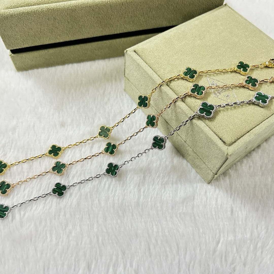 [Elite]CLOVER 6 MOTIF MALACHITE BRACELET