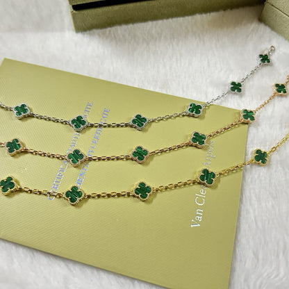 [Elite]CLOVER 6 MOTIF MALACHITE BRACELET