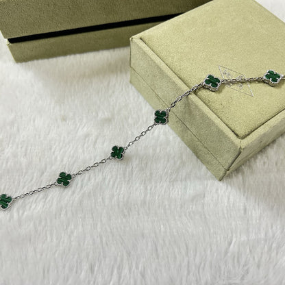 [Elite]CLOVER 6 MOTIF MALACHITE BRACELET