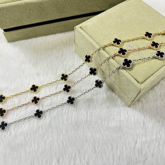 [Elite]CLOVER 6 MOTIF  ONYXS BRACELET