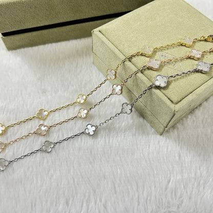 [Elite]CLOVER 6 MOTIF WHITE MOP BRACELET