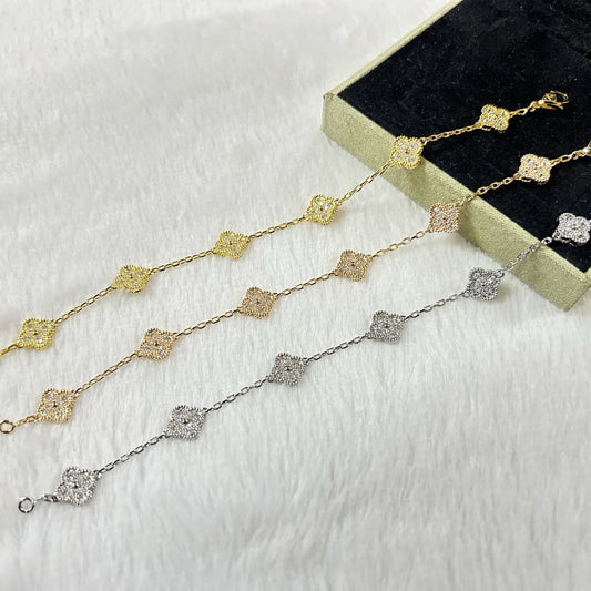 [Elite]CLOVER 6 MOTIF DIAMOND BRACELET