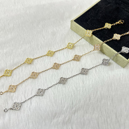 [Elite]CLOVER 6 MOTIF DIAMOND BRACELET