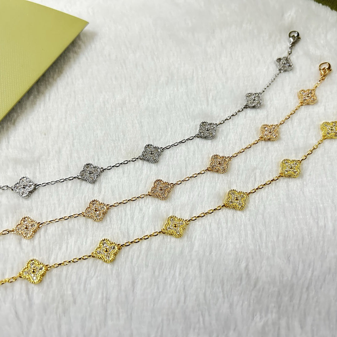[Elite]CLOVER 6 MOTIF DIAMOND BRACELET