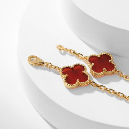 [Elite]CLOVER 10 MOTIFS CARNELIAN NECKLACE