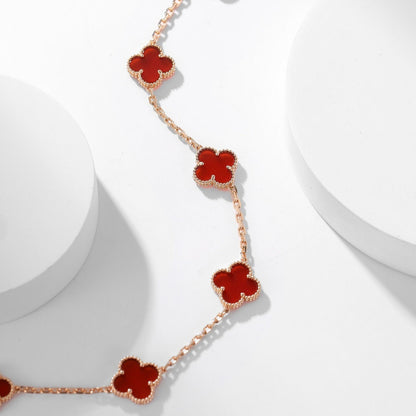 [Elite]CLOVER 10 MOTIFS CARNELIAN NECKLACE