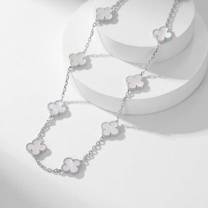 [Elite]CLOVER 10 MOTIFS WHITE MOTHER OF PEARL NECKLACE