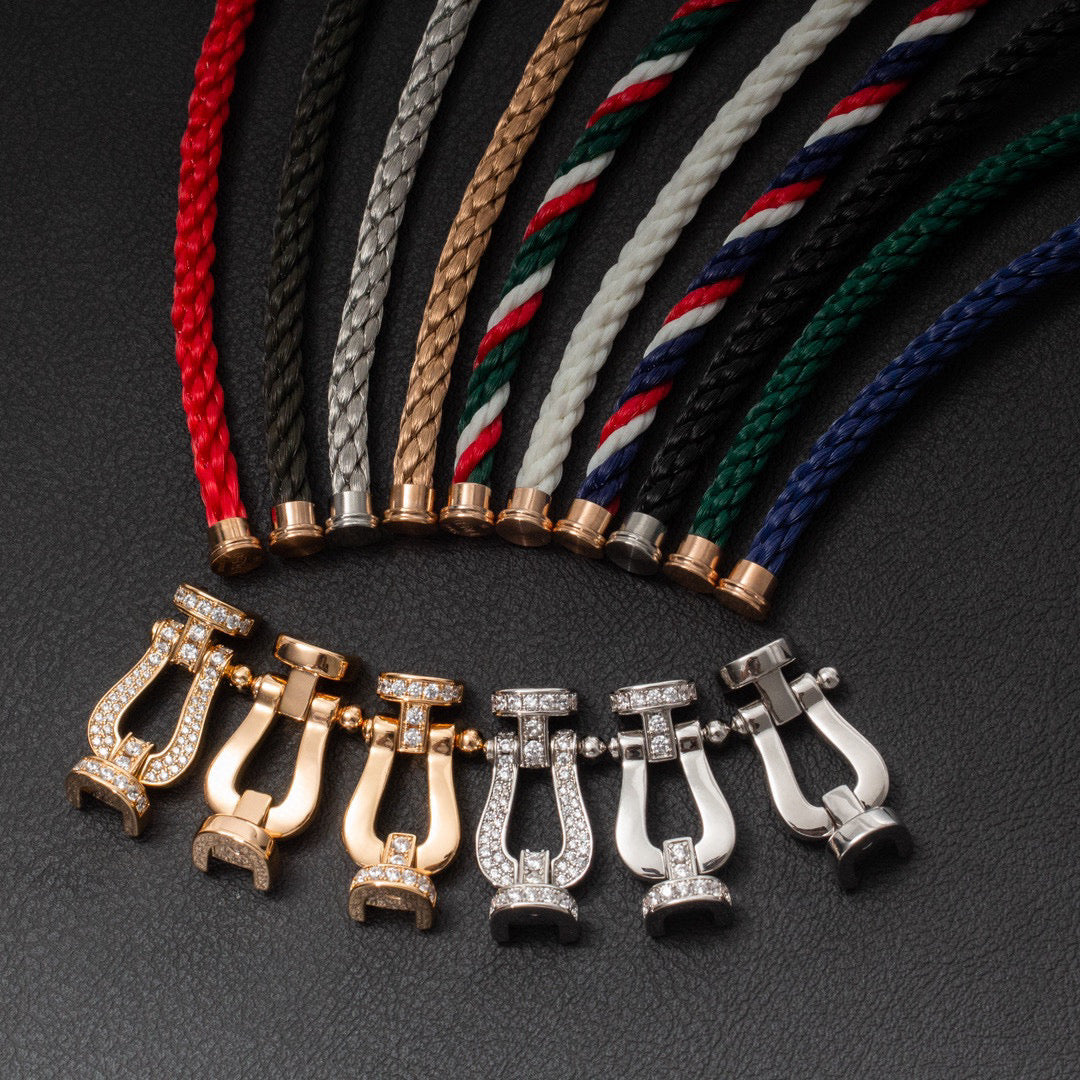 [Elite]FORCE LARGE HORSESHOE HALF DIAMOND BRACELET ROSE GOLD