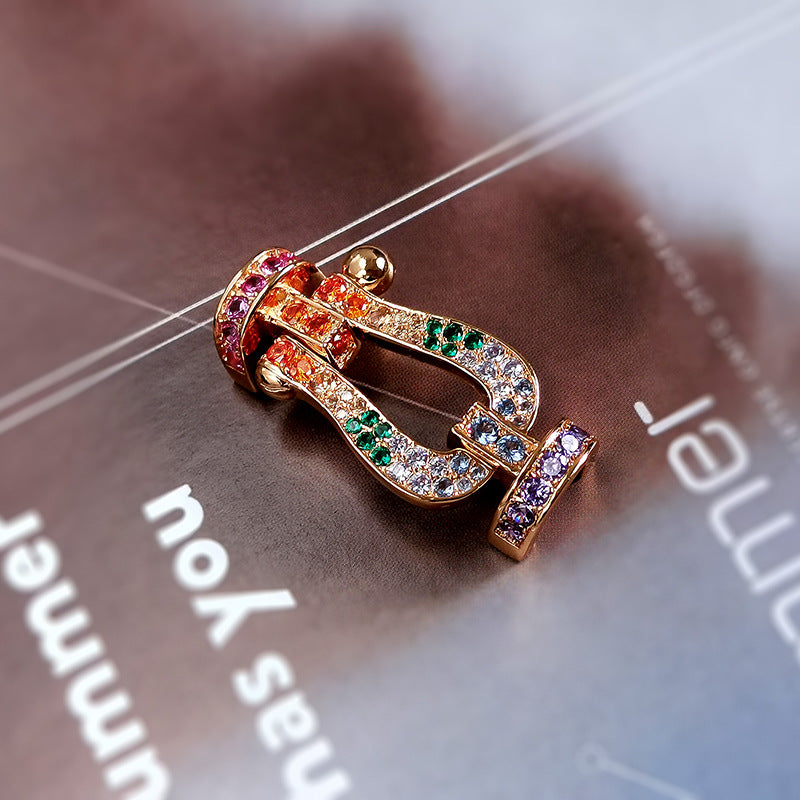 [Elite]FORCE LARGE HORSESHOE  COLORED DIAMOND BRACELET ROSE GOLD