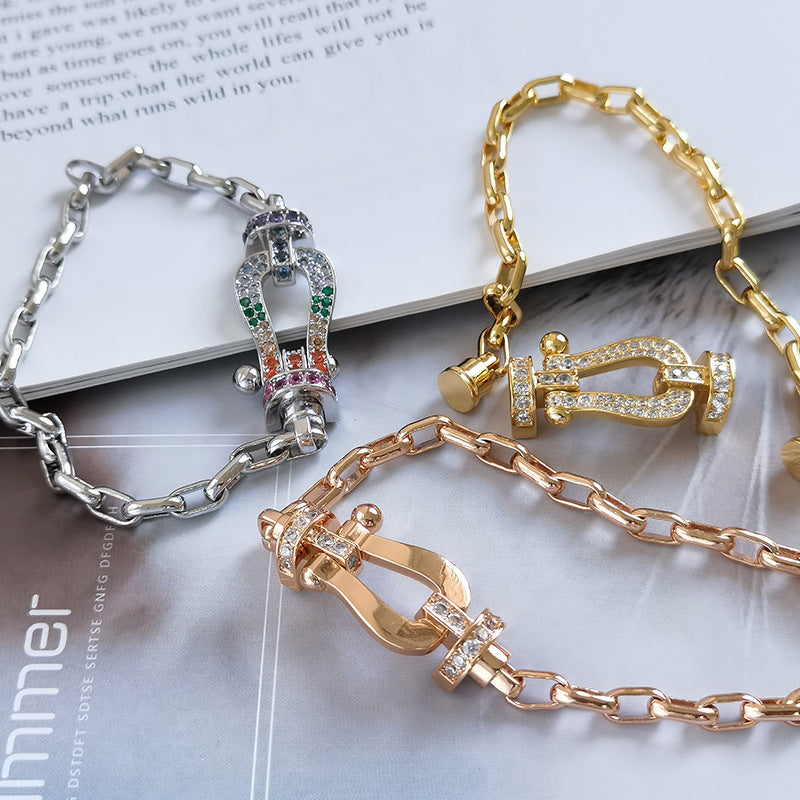 [Elite]FORCE LARGE HORSESHOE CLASP  METAL BRACELET