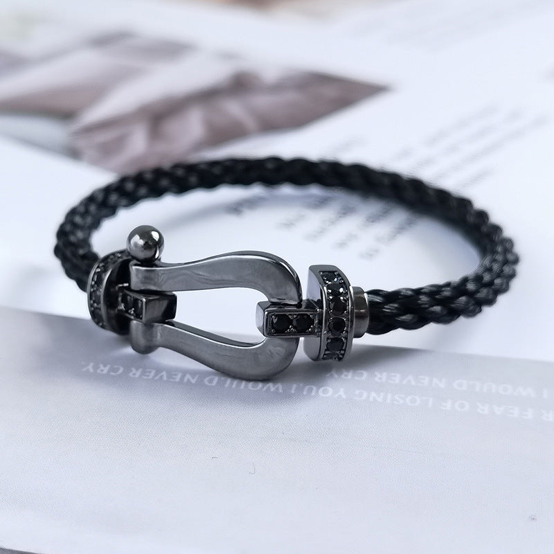 [Elite]FORCE LARGE SERIES HORSESHOE BLACK SAMURAI BRACELET