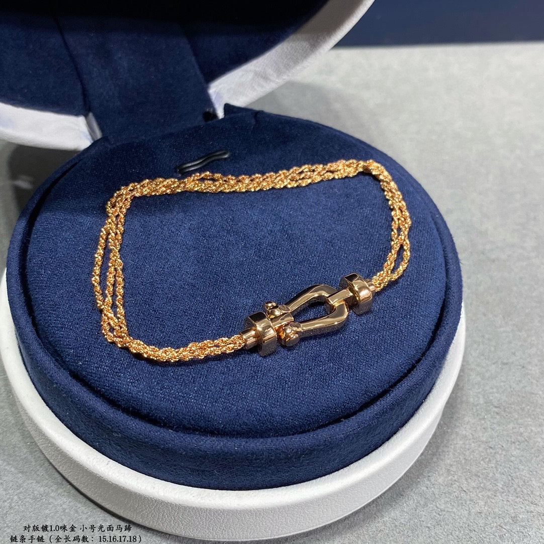 [Elite]FORCE SMALL HORSESHOE  DIAMOND CHAIN ROPE BRACELET